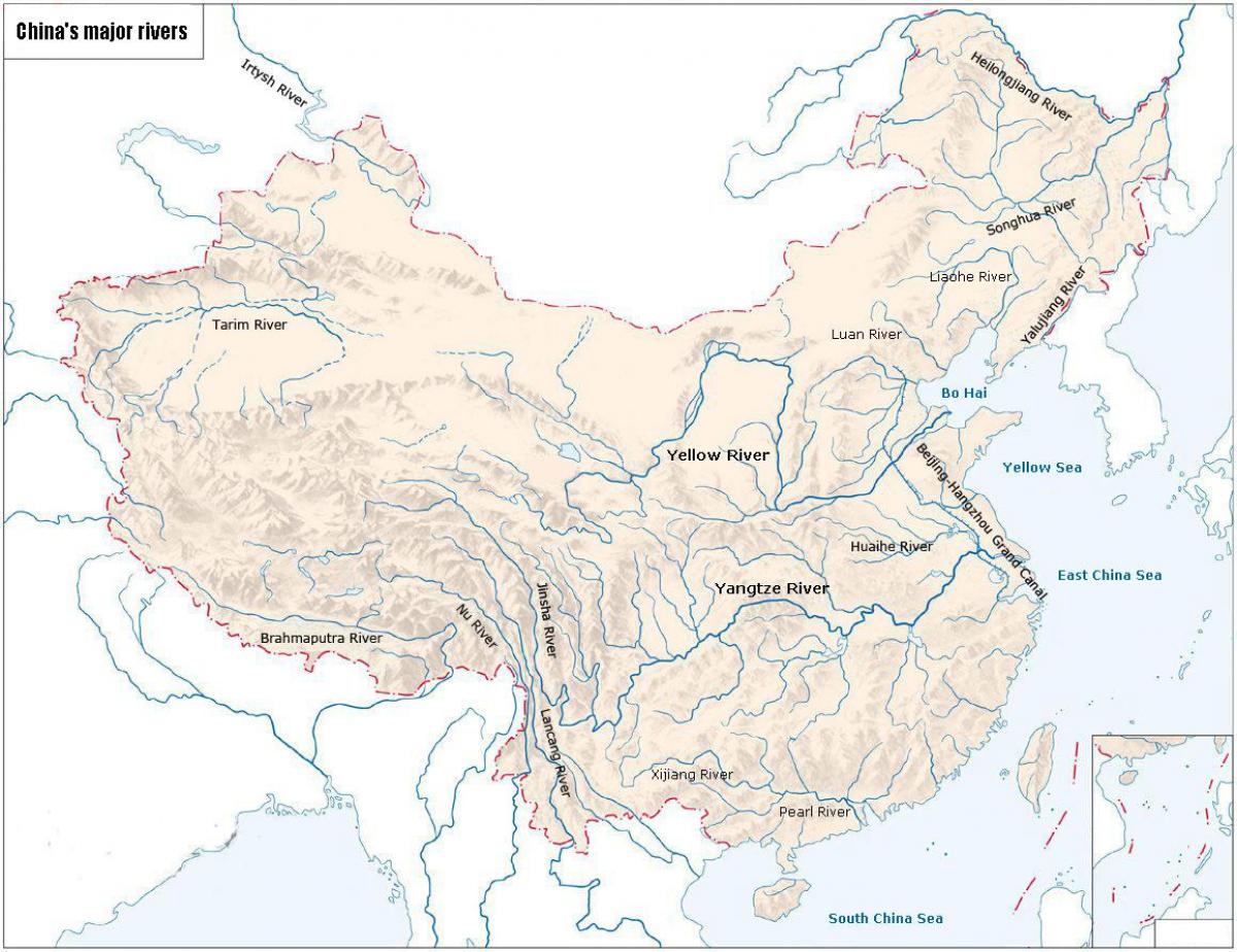 Rivieren in China kaart