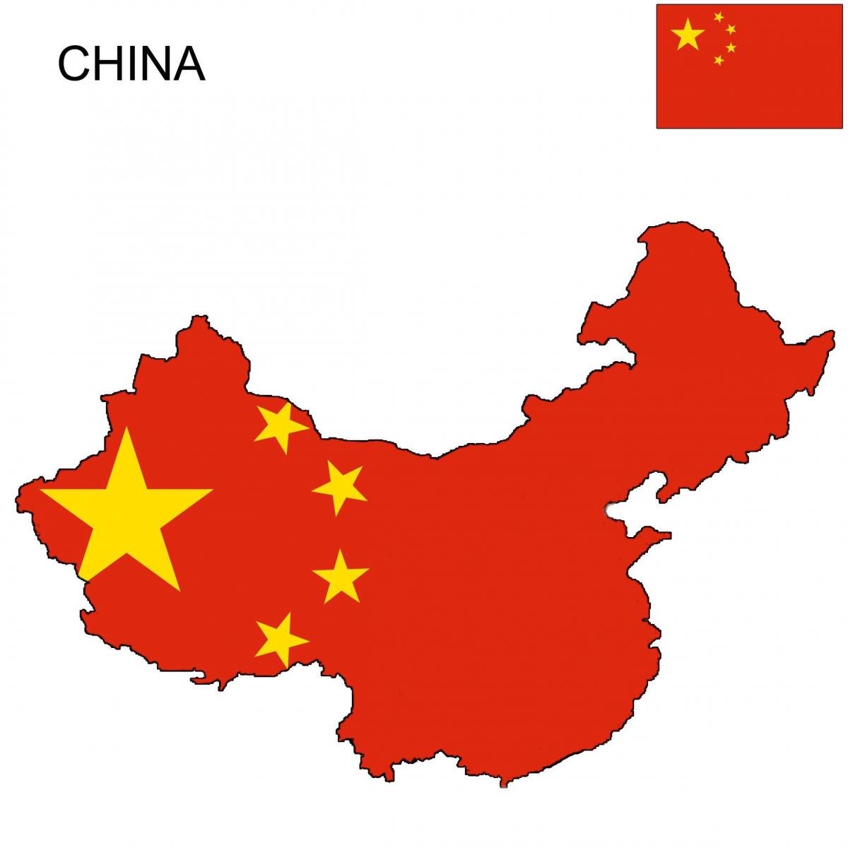 Kaart van de Chinese vlag